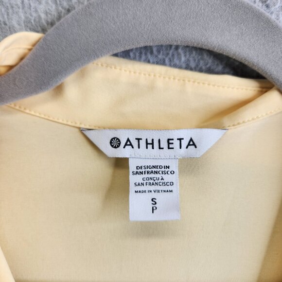 Athleta Top Womens SP Yellow Urbanite II Tank Silky Sleek Work Travel Commute - Picture 8 of 13
